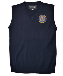 Navy V-Neck Vest with HLS Crest